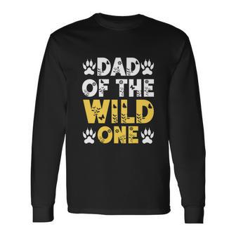 Dad Of The Wild One Toddler 1St Birthday Leopard Dad Boy Long Sleeve T-Shirt - Thegiftio