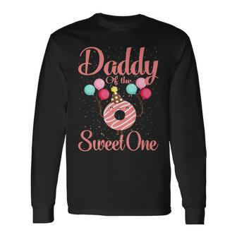 Daddy Of The Sweet One Donut Long Sleeve T-Shirt - Thegiftio UK