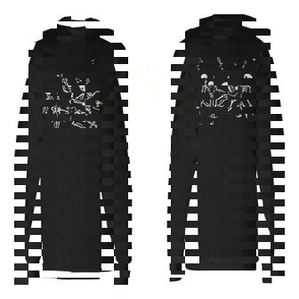 Dancing Skeletons Skeleton Dance Costume Halloween Long Sleeve T-Shirt | Seseable FR
