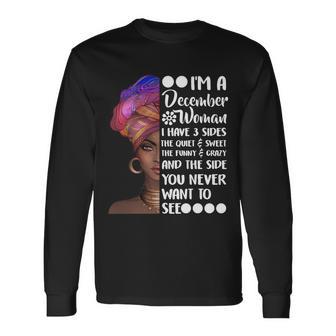 Im A December Woman Cute Birthday Long Sleeve T-Shirt - Monsterry UK