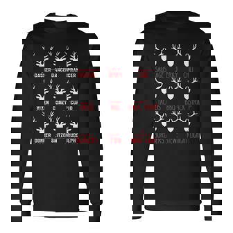 Deer Hunting Hunters All Of Santas Reindeer Long Sleeve T-Shirt - Thegiftio