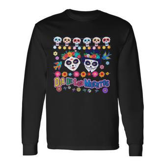 Dia De Los Muertos Day Of The Dead Tshirt Long Sleeve T-Shirt - Monsterry