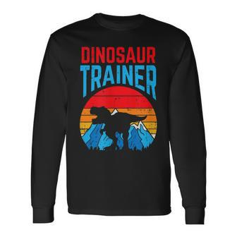 Dinosaur Trainer Retro Vintage Background Halloween Men Women Long Sleeve T-Shirt T-shirt Graphic Print - Thegiftio UK