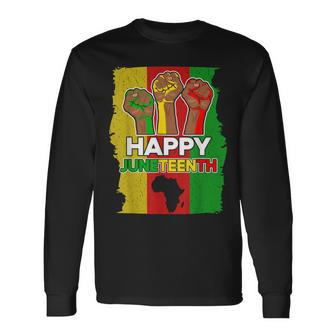 Distressed Vintage Happy Junenth Ancestors Black African Men Women Long Sleeve T-Shirt T-shirt Graphic Print - Thegiftio UK
