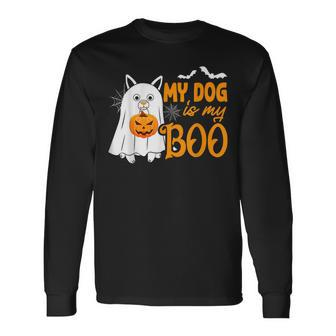 My Dog Is Boo Dog Owner Ghost Halloween Cute Men Women Long Sleeve T-Shirt T-shirt Graphic Print - Thegiftio UK