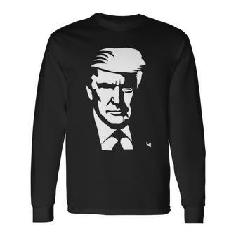 Donald Trump Silhouette Tshirt Long Sleeve T-Shirt - Monsterry