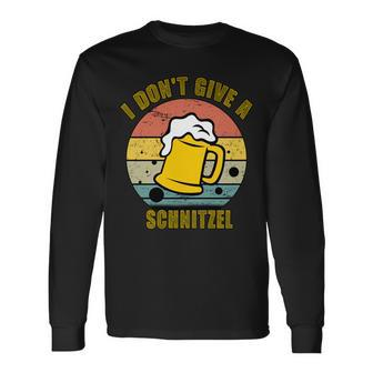 I Dont Give A Schnitzel Oktoberfest Beer Long Sleeve T-Shirt - Thegiftio UK