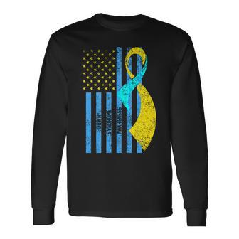 Down Syndrome Awareness Flag Long Sleeve T-Shirt - Monsterry UK