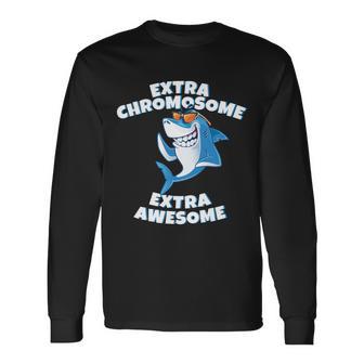 Down Syndrome Extra Chromosome Shark Long Sleeve T-Shirt - Monsterry DE