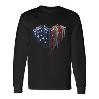 Dragonfly 4Th Of July Usa Flag America Patriotic Usa Long Sleeve T-Shirt - Monsterry AU