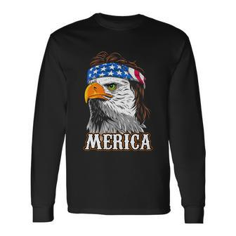Eagle Mullet 4Th Of July Cool Usa American Flag Merica Long Sleeve T-Shirt - Monsterry UK