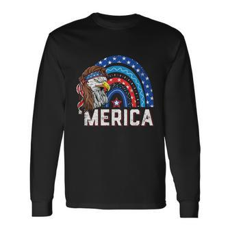 Eagle Mullet 4Th Of July Rainbow Usa American Flag Merica V2 Long Sleeve T-Shirt - Monsterry