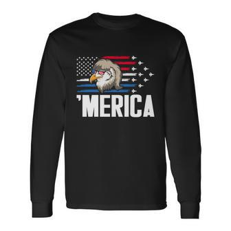 Eagle Mullet 4Th Of July Usa American Flag Merica Cool Long Sleeve T-Shirt - Monsterry DE