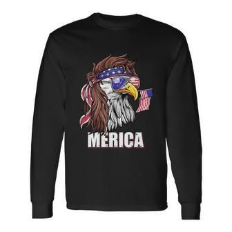 Eagle Mullet 4Th Of July Usa American Flag Merica V2 Long Sleeve T-Shirt - Monsterry UK