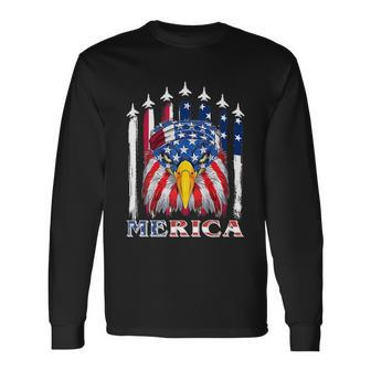 Eagle Mullet 4Th Of July Usa American Flag Merica V3 Long Sleeve T-Shirt - Monsterry DE
