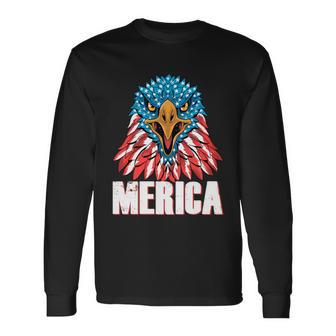 Eagle Mullet 4Th Of July Usa American Flag Merica V6 Long Sleeve T-Shirt - Monsterry UK