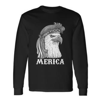 Eagle Mullet 4Th Of July Usa American Flag Merica V8 Long Sleeve T-Shirt - Monsterry