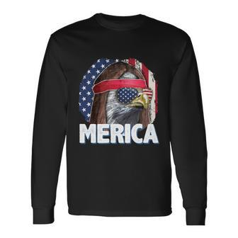 Eagle Mullet Merica American Flag Stars Stripes 4Th Of July Long Sleeve T-Shirt - Monsterry AU