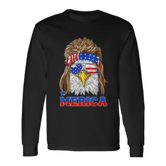 Eagle Mullet Merica Shirt Men 4Th Of July American Flag Usa Long Sleeve T-Shirt - Monsterry