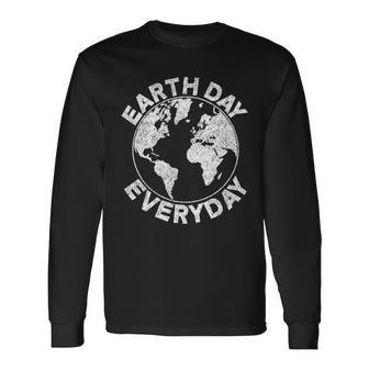 Earth Day Everyday Earth Distressed Long Sleeve T-Shirt - Monsterry