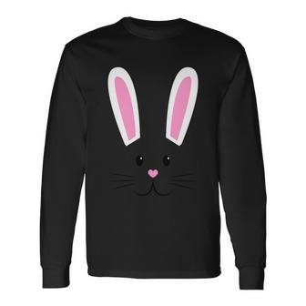 Easter Bunny Big Face Rabbit Tshirt Long Sleeve T-Shirt - Monsterry AU