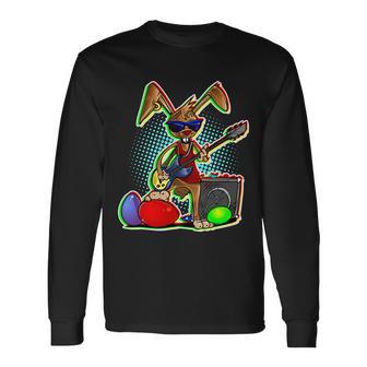 Easter Rock Bunny Tshirt Long Sleeve T-Shirt - Monsterry