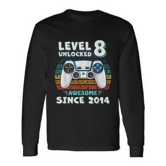 Eight 8Yr Bday Son Boy Gamer 8Th 8 Years Old Birthday Long Sleeve T-Shirt - Monsterry AU
