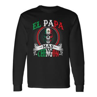 El Papa Mas Chingon Mexican Dad Husband Regalo Flag Men Women Long Sleeve T-Shirt T-shirt Graphic Print - Thegiftio UK