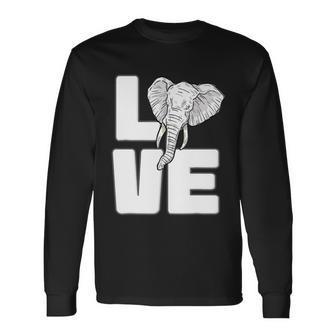 Elephant Love Cute Elephant Graphic Save Animal Lover Long Sleeve T-Shirt - Monsterry CA