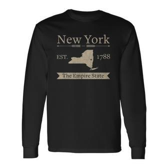 The Empire State &8211 New York Home State Long Sleeve T-Shirt - Thegiftio UK