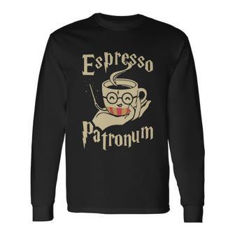 Espresso Patronum For Coffee Lovers Wizard Tshirt Long Sleeve T-Shirt - Monsterry DE