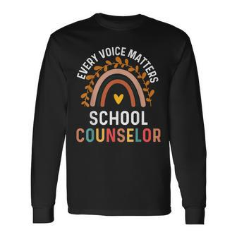 Every Voice Matters School Counselor Counseling V2 Long Sleeve T-Shirt - Seseable