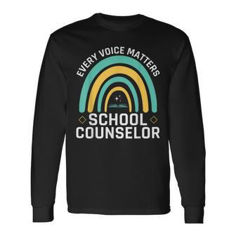 Every Voice Matters School Counselor Counseling V3 Long Sleeve T-Shirt - Seseable