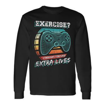 Extra Lives Video Game Controller Retro Gamer Boys V8 Long Sleeve T-Shirt - Thegiftio UK