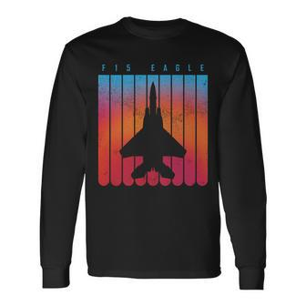 F-15 Eagle Jet Fighter Retro Long Sleeve T-Shirt - Monsterry AU