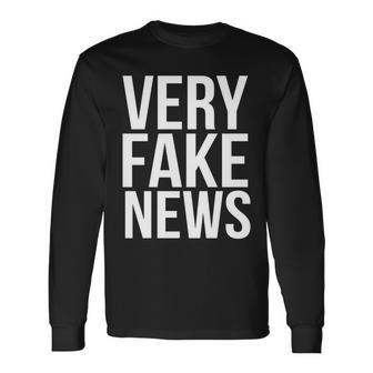 Very Fake News Donald Trump Long Sleeve T-Shirt - Monsterry