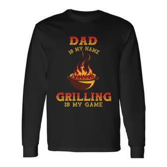 Fathers Day Bbq Grilling Chef Dad Naughty Grilling Long Sleeve T-Shirt - Thegiftio UK