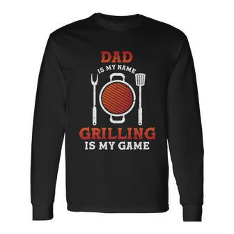 Fathers Day Bbq Grilling Chef Dad Naughty Grilling Long Sleeve T-Shirt - Thegiftio UK