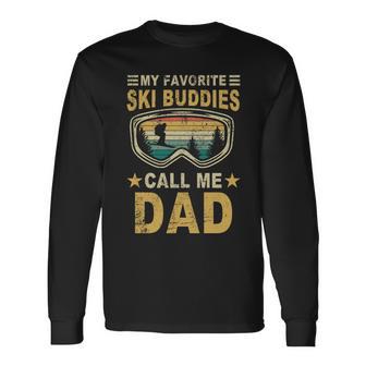 My Favorite Ski Buddies Call Me Dad Tshirt Long Sleeve T-Shirt - Monsterry