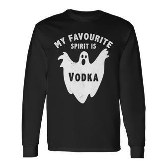 My Favorite Spirit Is Vodka Halloween Vodka Drinker Men Women Long Sleeve T-Shirt T-shirt Graphic Print - Thegiftio UK
