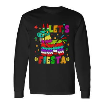 Lets Fiesta Cinco De Mayo Mexican Party Mexico Donkey Pinata Long Sleeve T-Shirt - Monsterry AU
