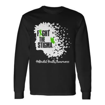 Fight The Stigma Butterflies Mental Health Long Sleeve T-Shirt - Monsterry DE