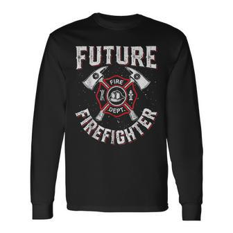 Firefighter Future Fire Dept Firefighter Thin Red Line Firefighter Lover V2 Long Sleeve T-Shirt | Seseable UK