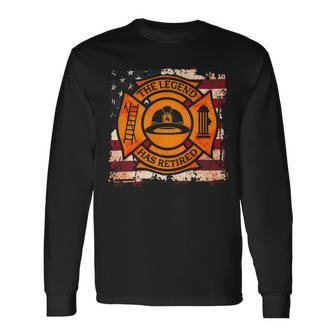 Firefighter The Legend Has Retired Fireman Firefighter _ Long Sleeve T-Shirt - Seseable