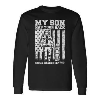 Firefighter Proud Firefighter Dad Firefighting Hero Fireman Parent V2 Long Sleeve T-Shirt - Seseable