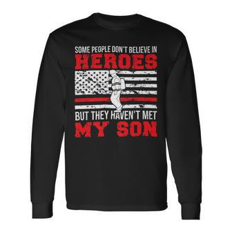 Firefighter Proud Fireman Dad Of A Firefighter Father Fire Dad V2 Long Sleeve T-Shirt - Seseable