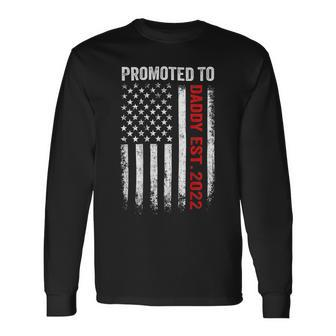 Firefighter Red Line Promoted To Daddy 2022 Firefighter Dad Long Sleeve T-Shirt - Seseable
