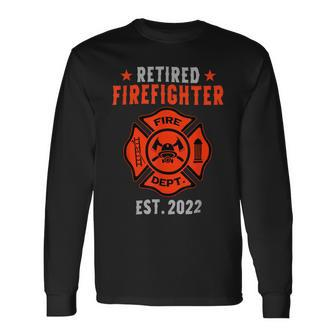 Firefighter Retired Firefighter V2 Long Sleeve T-Shirt - Seseable
