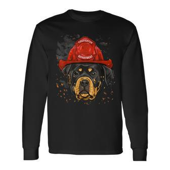 Firefighter Rottweiler Firefighter Rottweiler Dog Lover Long Sleeve T-Shirt - Seseable
