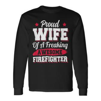 Firefighter Volunteer Fireman Firefighter Wife V2 Long Sleeve T-Shirt - Seseable